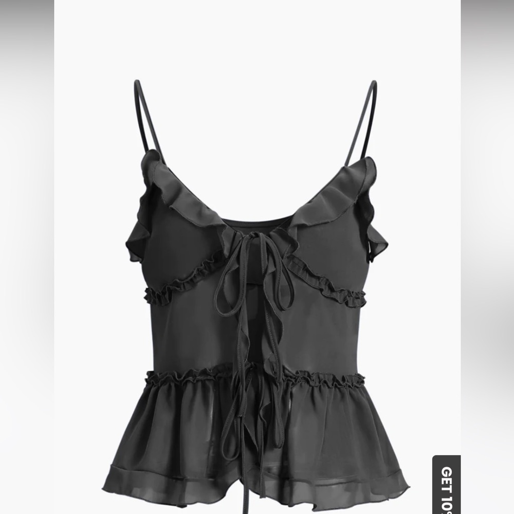 Zara flowy tie top